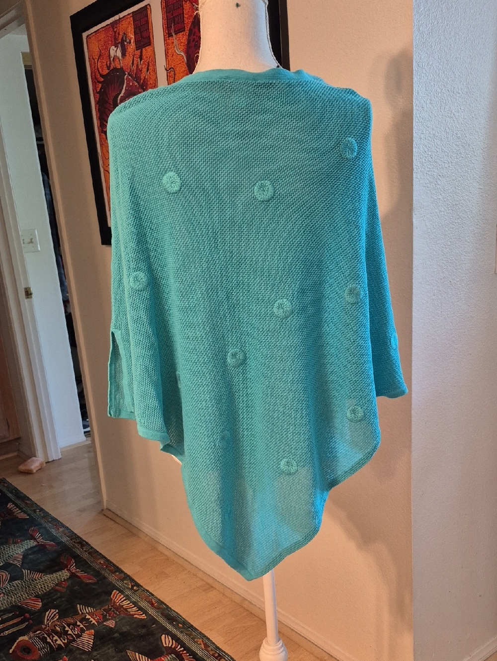 Chicos Blue Crotched Poncho - Picture 3 of 8